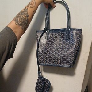 Elegant Navy Patterned Tote Bag